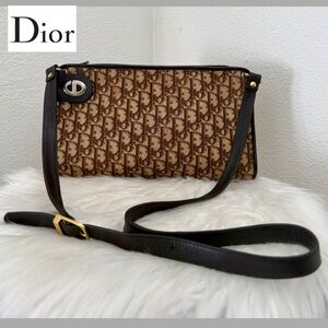 CHRISTIAN DIOR Oblique Jacquard Trotter Canvas Shoulder Bag